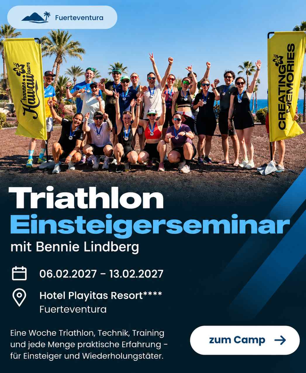 Triathlon Einsteigerseminar Abbildung mit Triathlon Trainer Bennie Lindberg als sportlicher Leitung